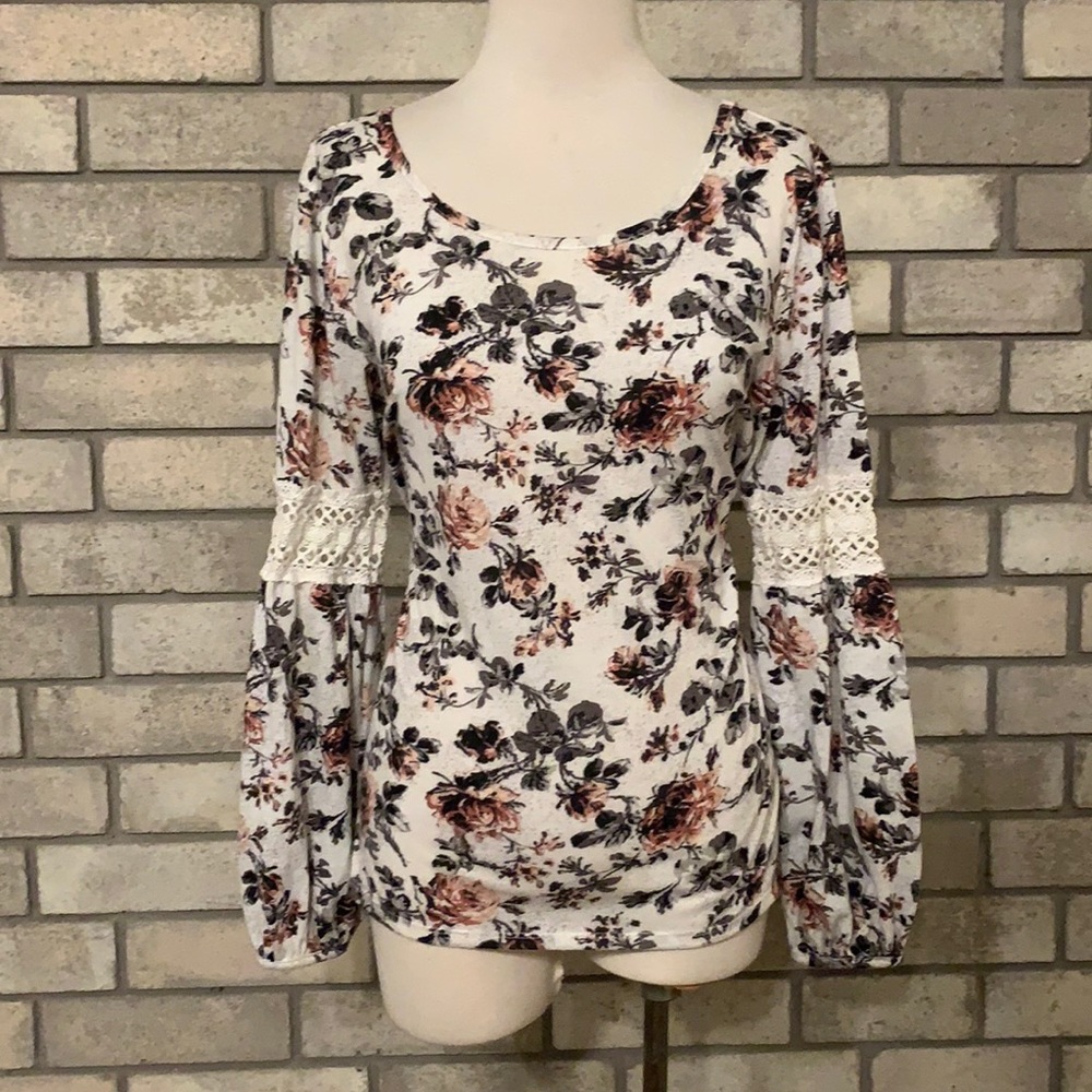 Boho Hippie longsleeve, flowered, shirt, top